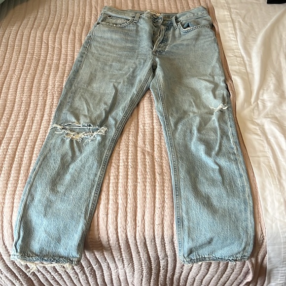 Agolde Riley High Rise Straight Crop in Shatter - Picture 5 of 7